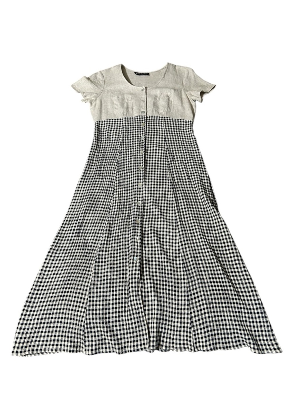 All That Jazz Linen Gingham Midi
Dress Button Front Cottagecore
Neutral - Picture 6 of 7